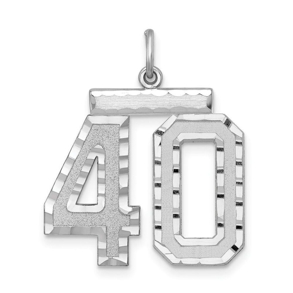 Sterling Silver, Varsity Collection, Large D/C Pendant, Number 40